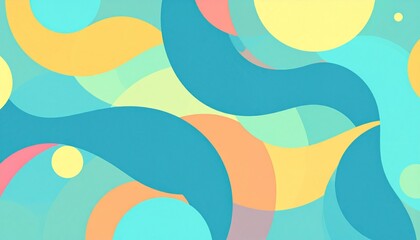 Obraz premium Abstract Colorful Wavy Shapes with Motion and Overlay against a Light Background