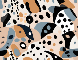 Fototapeta premium Modern Illustration Seamless Background With Leopard Print background