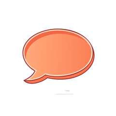 Blank Orange Speech Bubble Communication Dialogue Conversation Illustration Isolated