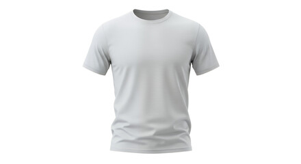 Blank White Cotton Crew Neck T-Shirt Isolated on Transparent Background Apparel Mockup