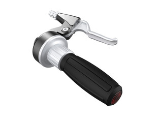 HD Bicycle Brake and Twist-Grip Gear Shifter Assembly: Isolated PNG for Cycling, Sports and Design. Precision Bike Component with Ergonomic Handlebar Grip for Speed Control, Braking and Repair.