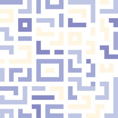 Abstract geometric pattern design with light purple and beige squares and rectangles.