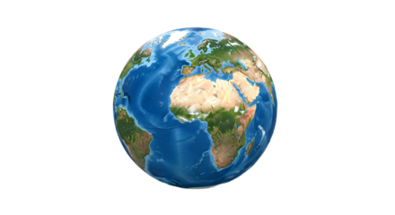 Detailed Earth Globe Showing Africa Europe and the Atlantic Ocean.