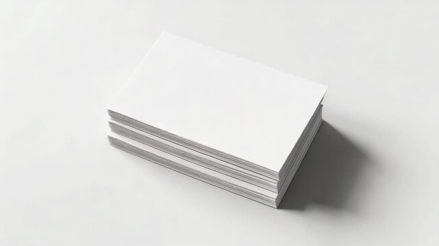 A stack of white cards sitting on a table, suitable for various uses such as note-taking, gift wrapping or decoration