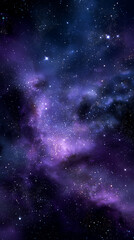 Obraz premium Deep Galaxy Wallpaper with Glowing Nebula and Stars – Cinematic Space Design in Purple and Blue for Phones