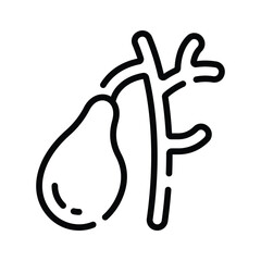 Obraz premium A modern linear icon of bile duct system