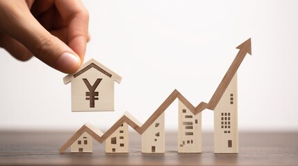 Real Estate Wealth Growth Curve Financial Data Visualization Background for Asset Appreciation Analysis, Investment Reports and Business Presentations