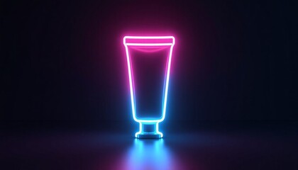 Bright neon tube design illuminated against a dark background for modern and trendy visual appeal