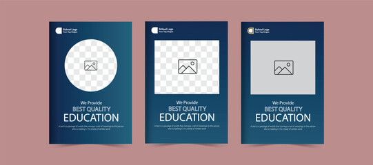 School trifold brochure design, Kids back to school education admission trifold brochure template, admission flyer, brochure, kids academy brochure template