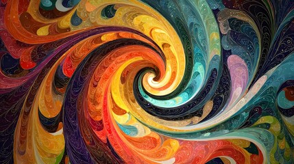 Colorful Swirls and Geometric Patterns &ndash; Contemporary Abstract Art for Digital Design