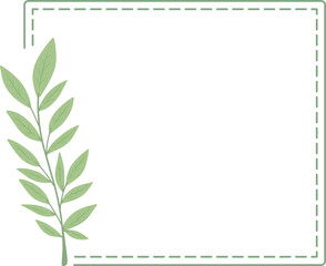 Green Leaves Dotted Frame