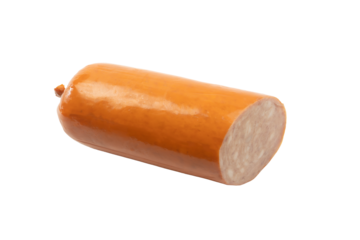 saucisson à l'ail isolé sur un fond blanc