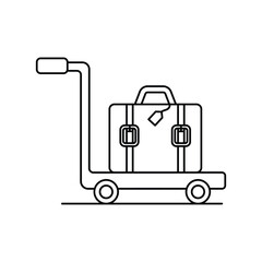 trolley line icon with white background vector stock illustration
