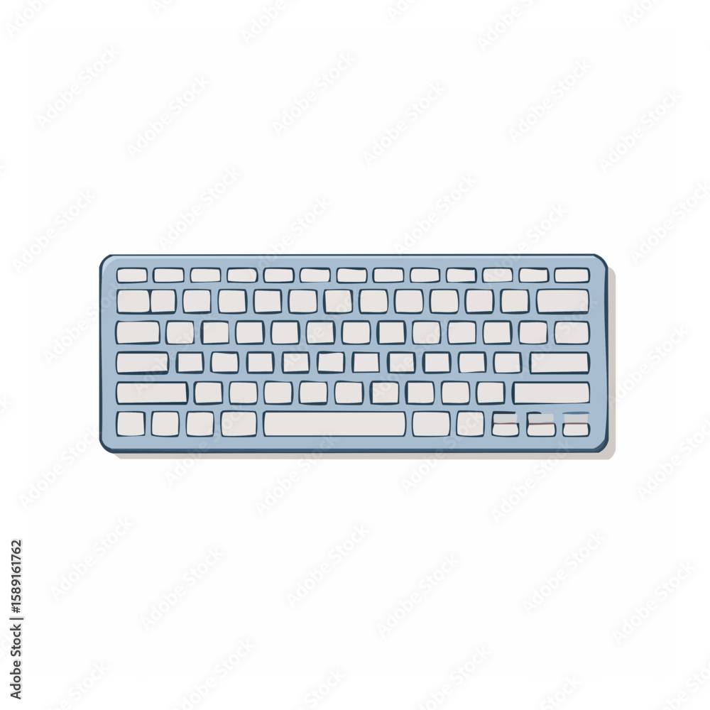 Fototapete wireless keyboard vector illustration computer peripheral accessory in blue tones for digital worksp