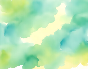Fototapeta premium Pastel Yellow Blue Green Watercolor Background 