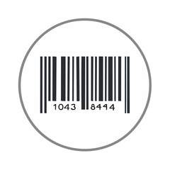 Vector Illustration of a Barcode Icon with Numbers inside a Circle