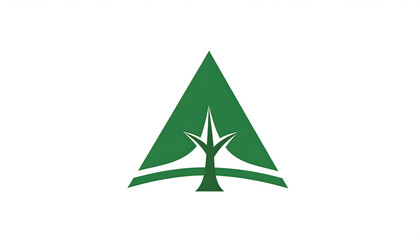 Green Triangle Tree Symbol Graphic Design
