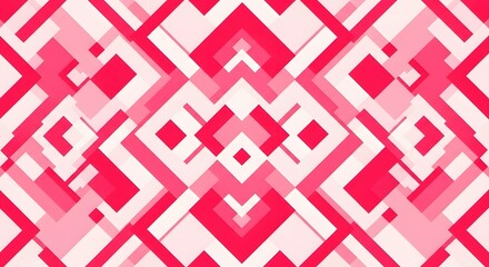 Abstract geometric pattern with pink and white rhombus shapes