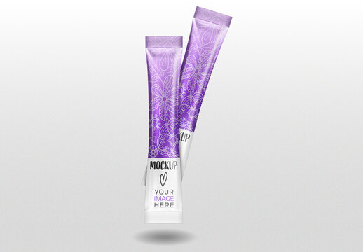 Realistic Stick Sachet Mockup