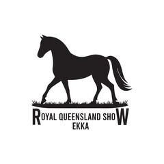 Royal Queens Land Show Ekka Silhouette Vector Illustration, Solid White Background.