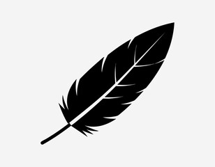 Minimal Feather Silhouette – Bold Black Icon