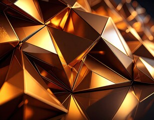Abstract golden geometric shapes
