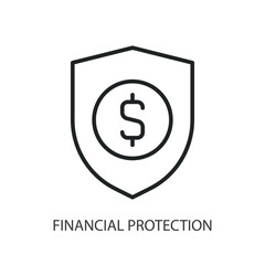 Financial protection thin line vector icons.