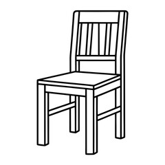 Fototapeta premium Simple Wooden Chair Outline Illustration for Coloring and Design Projects