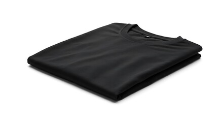 Blank black t shirt front mockup isolated on white background, plain cotton tshirt mock up template for design, branding, print, store. Empty casual apparel