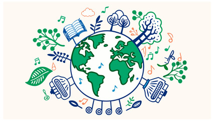 Tiny Planet of Musical Instrument Trees