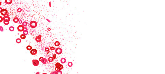 Fototapeta premium Beautiful abstract image of pink and red rings on white background. Perfect for design projects.
