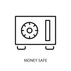 Money safe thin line vector icons.