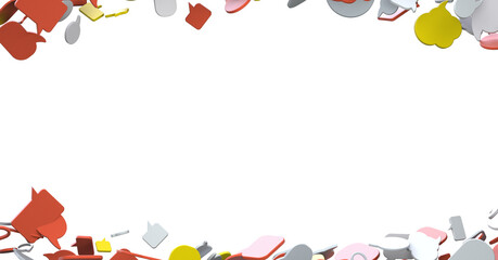 3D rendering flying email icon and web flying