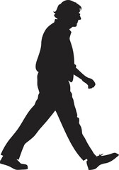 Vector silhouette of a young man running, jumping, and dancing in action