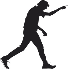 Dynamic vector silhouette of a young man in action, perfect for sports illustration or dance