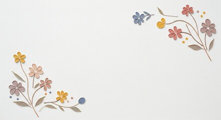 優しい色合いの花々 穏やかな光で彩るシンプル背景. AI Generated
