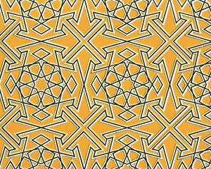 Vintage Geometric Mosaic Tile Pattern Background Retro Abstract Symmetrical with Triangles and...