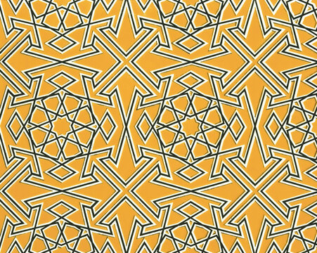 Vintage Geometric Mosaic Tile Pattern Background Retro Abstract Symmetrical with Triangles and Diamonds Vintage Architecture Floor