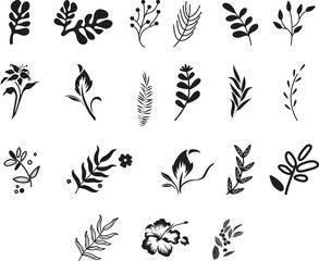 Spring Leaves Line Drawing Edge Border