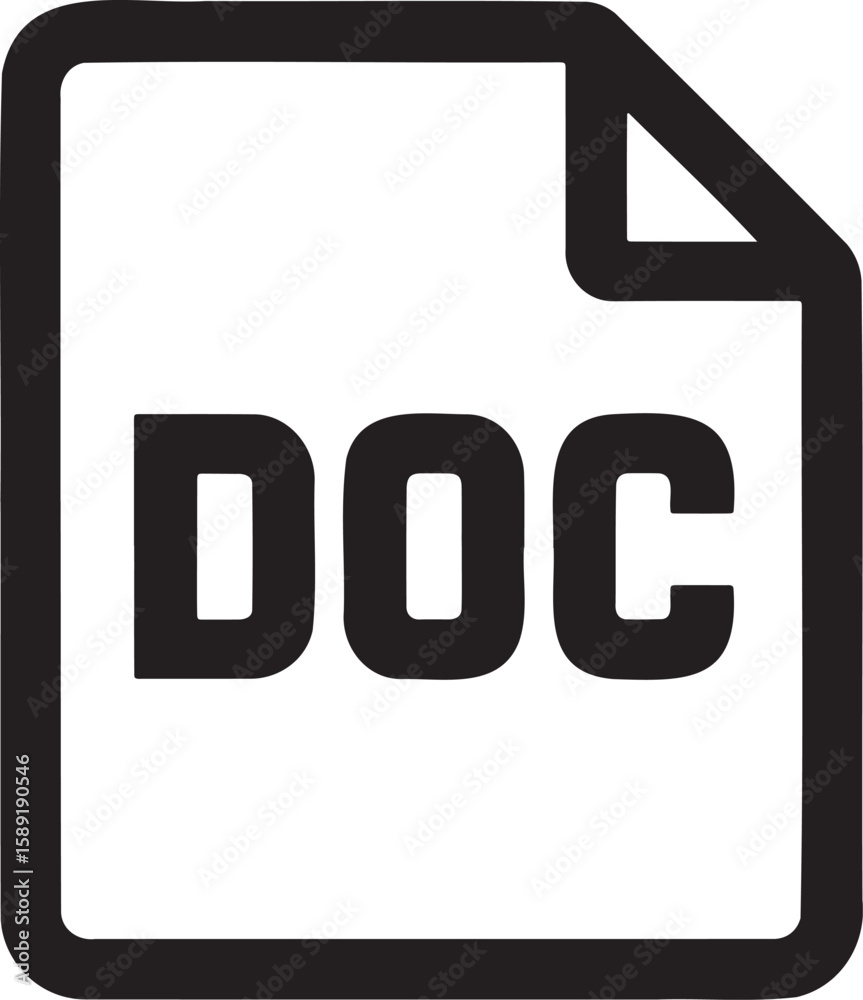 Fototapete doc file icon vector illustration isolated on transparent background