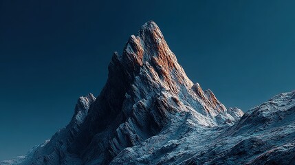 Majestic mountain peak against a twilight sky.