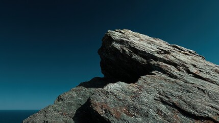 Rocky outcrop against a clear sky.