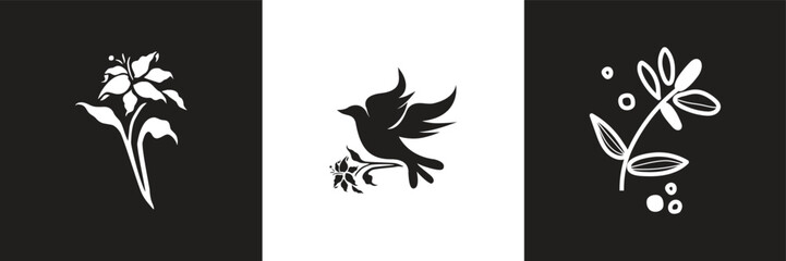 Mid-century Modern Bird Icons