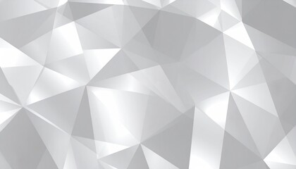 Glossy Chrome-Like Surface With Polygonal Tech-Style Wireframe Background in White and Gray
