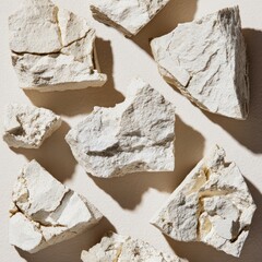 Creamy chunks scattered on beige
