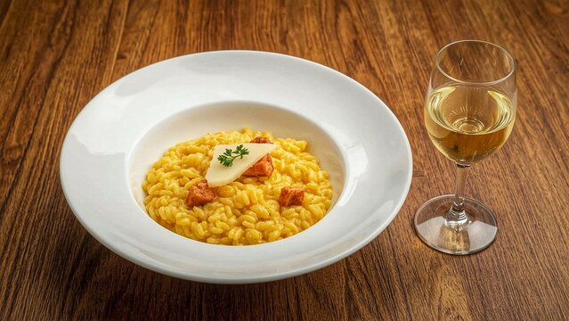 Risotto alla milanese typical Italian food
