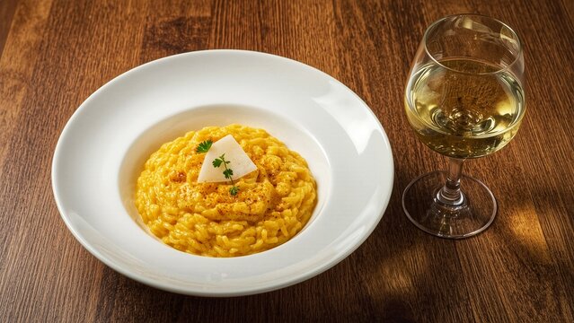 Risotto alla milanese typical Italian food