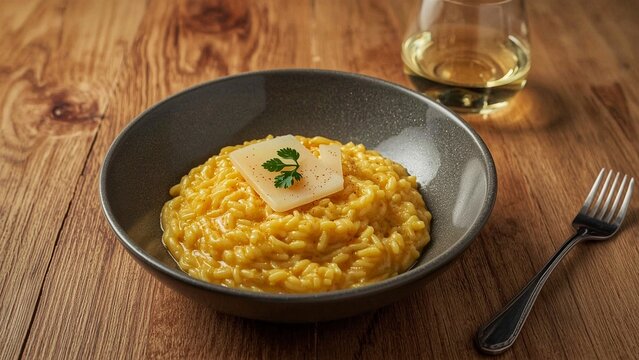 Risotto alla milanese typical Italian food