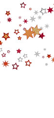 Festive background with red, orange, and silver stars. Perfect for holidays or celebrations.