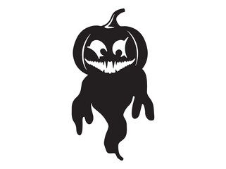 Ghost Face Pumpkin Halloween Silhouette